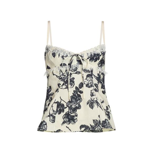 Brock Collection 'Siria' White Floral Print Camisole Top Size 8 - Picture 1 of 5